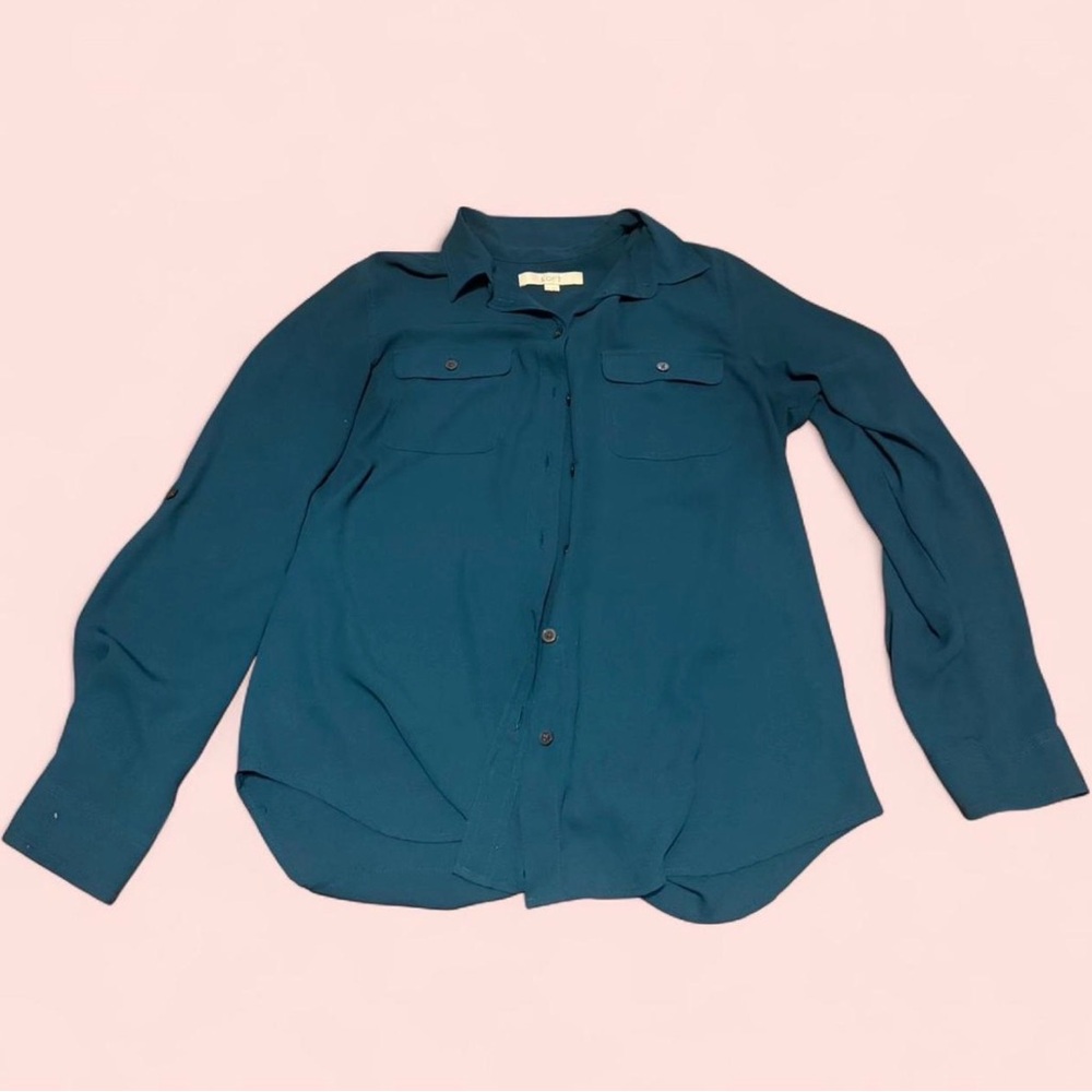 LOFT Dark Green Collared Shirt